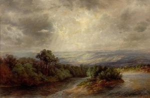 FRIES Bernhard 1820-1879,Fluvial landscape with a storm rising.,1859,Galerie Koller CH 2015-09-16
