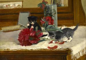 FRIES Charles Arthur 1854-1940,Kittens at play on dresser,Bonhams GB 2015-11-23