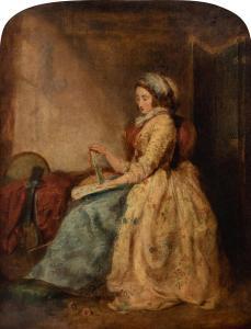 FRITH William Powell 1819-1909,Woman Reading Music in an Interior ,,1866,Hindman US 2024-01-17