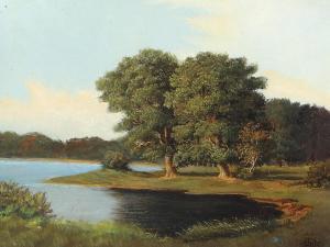 FRITZ Andreas 1828-1906,Summer day at a forest lake,Bruun Rasmussen DK 2024-01-01