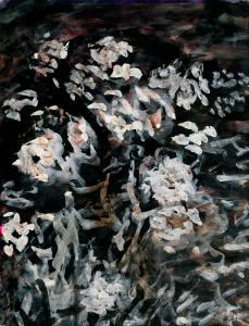 FRITZ ASCHER 1873-1970,Weiße Blumen auf schwarzem Grund,c. 1955,Galerie Bassenge DE 2021-06-11