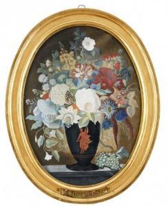 FRITZSCH Claudius Ditlev 1763-1841,Stilleben med blomster i vas,Uppsala Auction SE 2020-03-03