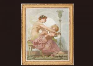 FROMENT DELORMEL Jacques Vict. Eugène 1820-1900,Chatiment de L'amour,Mainichi Auction JP 2009-04-18