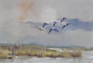 FROST Dennis 1800-1900,Geese in flight,Burstow and Hewett GB 2012-02-01