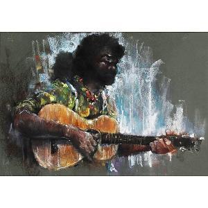 FROST Dennis 1800-1900,Portrait of an African American guitar player,Ripley Auctions US 2013-10-17