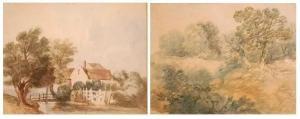 FROST George 1754-1821,Suffolk house on a riverbank,Lacy Scott & Knight GB 2021-06-12