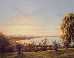 FROST Joseph Ambrose, Mraz,City of Perth Panorama from Kings Park,1986,Elder Fine Art 2020-12-06