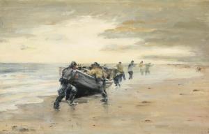 FROST Sergius 1900-1994,Fishermen on the beach,Bruun Rasmussen DK 2022-02-21