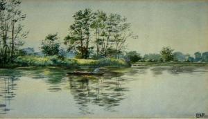 FRY E.H,Figures boating on a Lake,Mealy's IE 2014-12-09