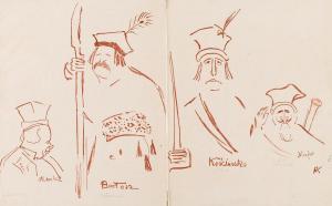 FRYCZ Karol Jozef,Zelwerowicz, Kotarbiński and Jednowski as Lichocki,1904,Desa Unicum 2024-01-25