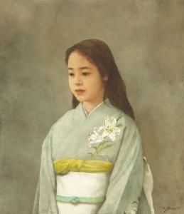 FUJII Tsutomu 1948-2017,White lilies,Mainichi Auction JP 2023-08-03