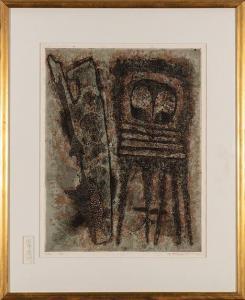 FUKAZAWA Yukio 1924-2017,Mask and Evil God,1962,Neal Auction Company US 2021-03-04