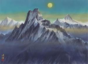 FUKUOJI Horin 1920-2012,Moon of Himalayas (Machhapuchhare),Mainichi Auction JP 2023-04-29