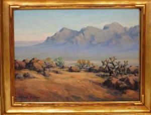 FULLER Alfred 1899-1980,Desert scene with cactus and mountains,Freeman US 2012-02-14