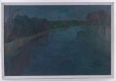 FULLER Violet 1920-2008,dusk by the Lea river,Burstow and Hewett GB 2017-08-02