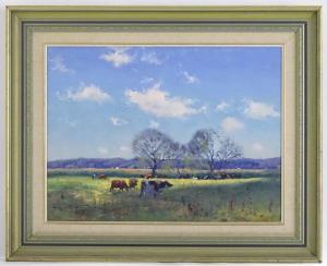 FULLER Warwick,Autumn, Richmond, A landscape scene with cows graz,Claydon Auctioneers 2021-04-08