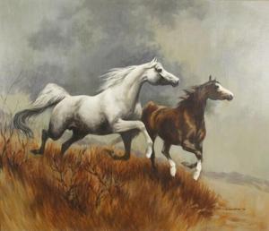 FULLERTON Phyllis 1900-1900,Galloping Horses in a Landscape,1970,Gray's Auctioneers US 2009-10-17