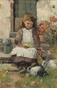 FULTON David 1848-1930,Feeding the rabbits,Rosebery's GB 2024-02-27