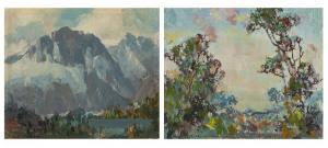 FULTON Fitch Burt 1879-1955,Two works: Trees in a landscape and Lake in a mo,John Moran Auctioneers 2018-03-12