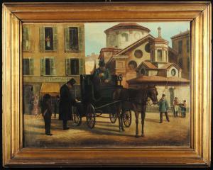 FUMAGALLI Gaetano,Veduta di Milano con carrozza,1889,Cambi IT 2012-05-29