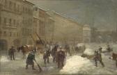 FUMAGALLI Michelangelo 1812-1876,Via Manzoni sotto la neve,1850,Il Ponte Casa D'aste Srl 2013-11-12