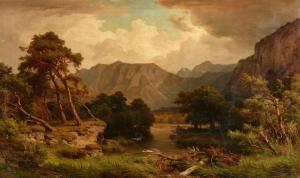 FUNK Heinrich 1807-1877,Herons at a Mountain Lake,Lempertz DE 2020-03-18