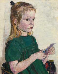 FUNKE Helene 1869-1957,Mädchen mit Schere,im Kinsky Auktionshaus AT 2022-06-30