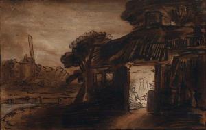 FURNERIUS Abraham 1628-1654,Paysage nocturne avec une chaumière au premier pla,Rieunier 2019-02-27