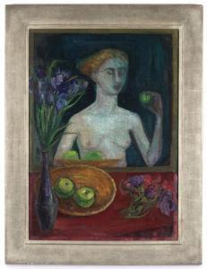 FURNESS Jane 1931,Woman with Apples and Irises,1955,Simon Chorley Art & Antiques GB 2018-05-15