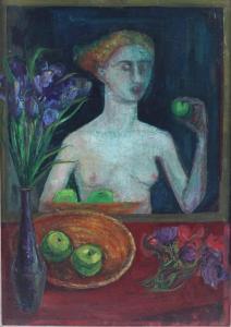 FURNESS Jane 1931,Woman with Apples and Irises,1955,Simon Chorley Art & Antiques GB 2016-05-24