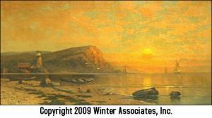FURST Emil,landscape with sun setting over a bay,Winter Associates US 2009-04-06