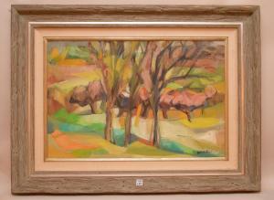 FUSCO Yolanda 1920-2009,abstract landscape w/ tree's,2009,Hood Bill & Sons US 2016-01-19