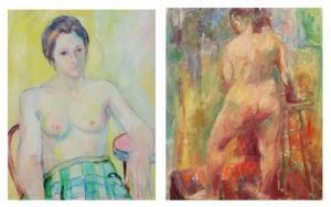 FUSCO Yolanda 1920-2009,Seated Topless Female Nude,Burchard US 2018-04-22