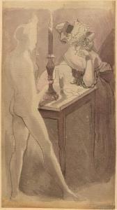 FUSSLI Johann Heinrich 1741-1825,Woman sitting at a table,Galerie Koller CH 2023-09-22