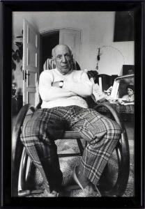 GÜLER Ara 1928-2018,Picasso sur son rocking chair,1971,Cannes encheres, Appay-Debussy FR 2024-02-22