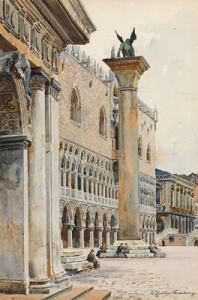 GÜNTHER Otto Erich 1892,Piazza San Marco a Venezia,Palais Dorotheum AT 2007-10-17