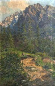 GüNTHER SCHWERIN Leopold 1865-1938,Morning in the High Tatras, Lomnicky stit,1885,Stahl 2017-06-24