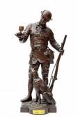 G. Gueyton,hunter with rifle holding a cup,19th century,Venduehuis NL 2020-09-11