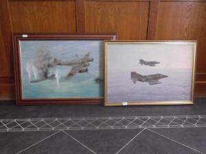 G Lea,G Lea Two Framed Aircraft Oil on Canvas Paintings ,1985,Gerrards GB 2013-05-30