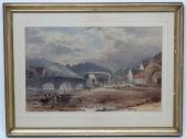 G PEACE Walter 1800-1900,A village on the  Coast,1910,Dickins GB 2017-02-03