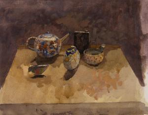 GAA CHRISTA 1937-1992,Still life with colourful teapot,Rosebery's GB 2023-11-29
