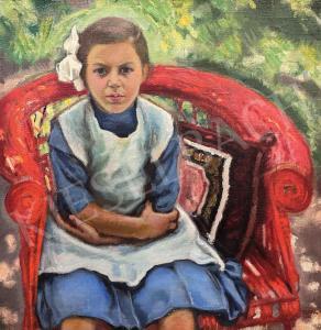 GAAL Ferenc 1891-1956,Young Girl in the Summer Garden,1914,Kieselbach HU 2023-12-17