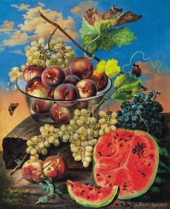 GAAL Ignac 1810-1880,Still-life with fruit,1851,Kieselbach HU 2001-12-07