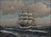 GABALI Alfred 1886-1963,Three-masted ship under full sail,Eldred's US 2016-09-01