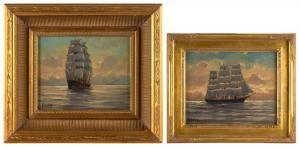 GABALI Alfred 1886-1963,Two works depicting ships at full sail,Eldred's US 2022-10-06