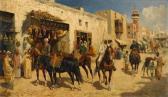 GABANI Giuseppe 1846-1899,ARAB HORSEMEN IN A BUSY STREET,Freeman US 2011-12-04