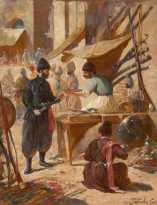 GABASHVILI Georgii Ivanovich,Choosing Swords at the Market,1892,Shapiro Auctions 2020-11-07