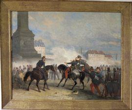 GABE Nicolas Edward,La mort du général Négrier place de la Bastille le,1849,Osenat 2021-11-10