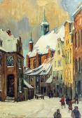 GABEL Paul Emil 1875-1938,Snow covered Continental street scene,Canterbury Auction GB 2018-10-02