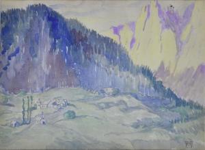GABERELL JEAN 1887-1949,Forêt d'Aletsch, Canton du Valais, Suisse,1920,Etienne de Baecque 2018-12-19